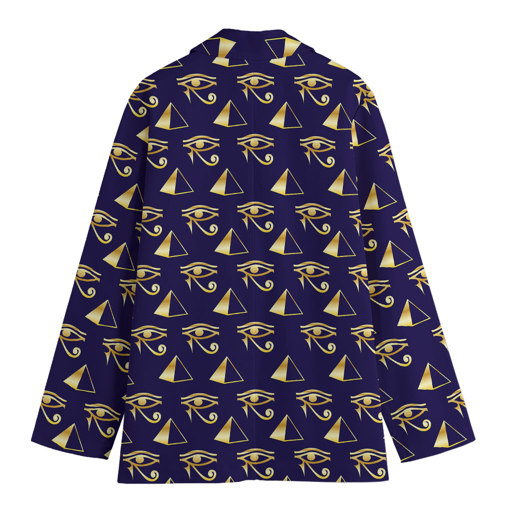 Egypt Eye Of Horus Pattern Print Women's Cotton Blazer