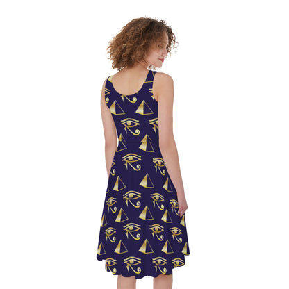 Egypt Eye Of Horus Pattern Print Women's Sleeveless Dress