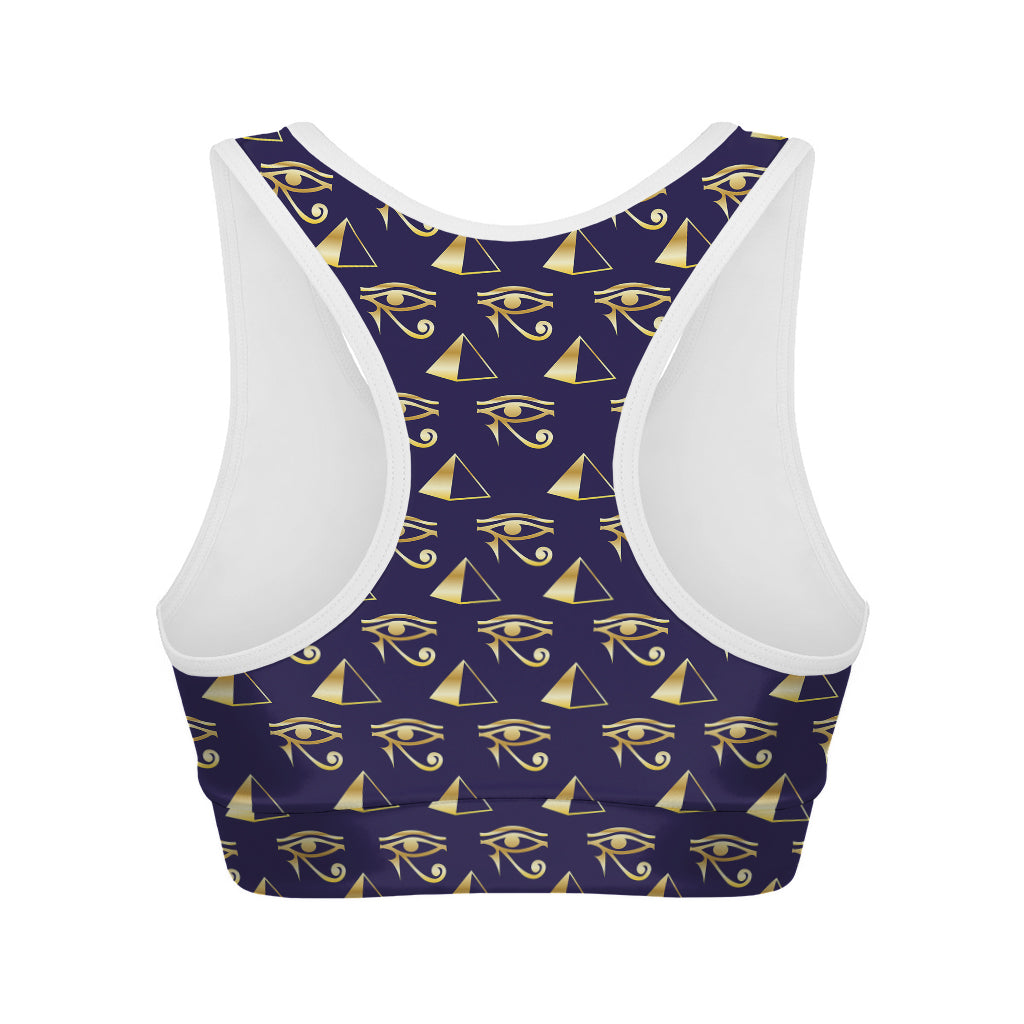 Egypt Eye Of Horus Pattern Print Women's Sports Bra