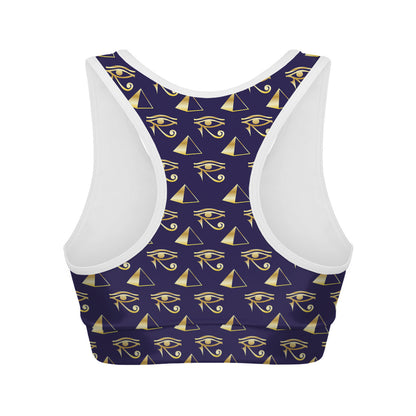 Egypt Eye Of Horus Pattern Print Women's Sports Bra