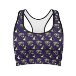 Egypt Eye Of Horus Pattern Print Women's Sports Bra