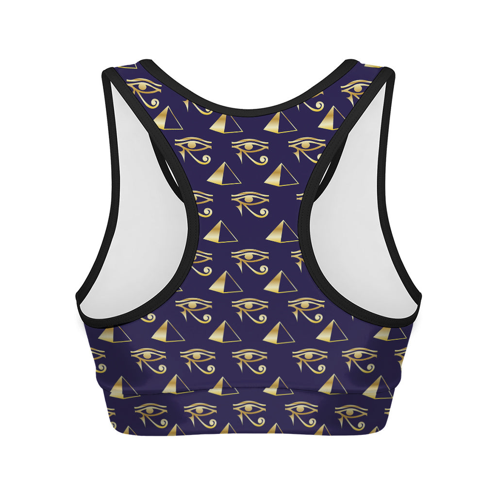 Egypt Eye Of Horus Pattern Print Women's Sports Bra