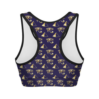Egypt Eye Of Horus Pattern Print Women's Sports Bra