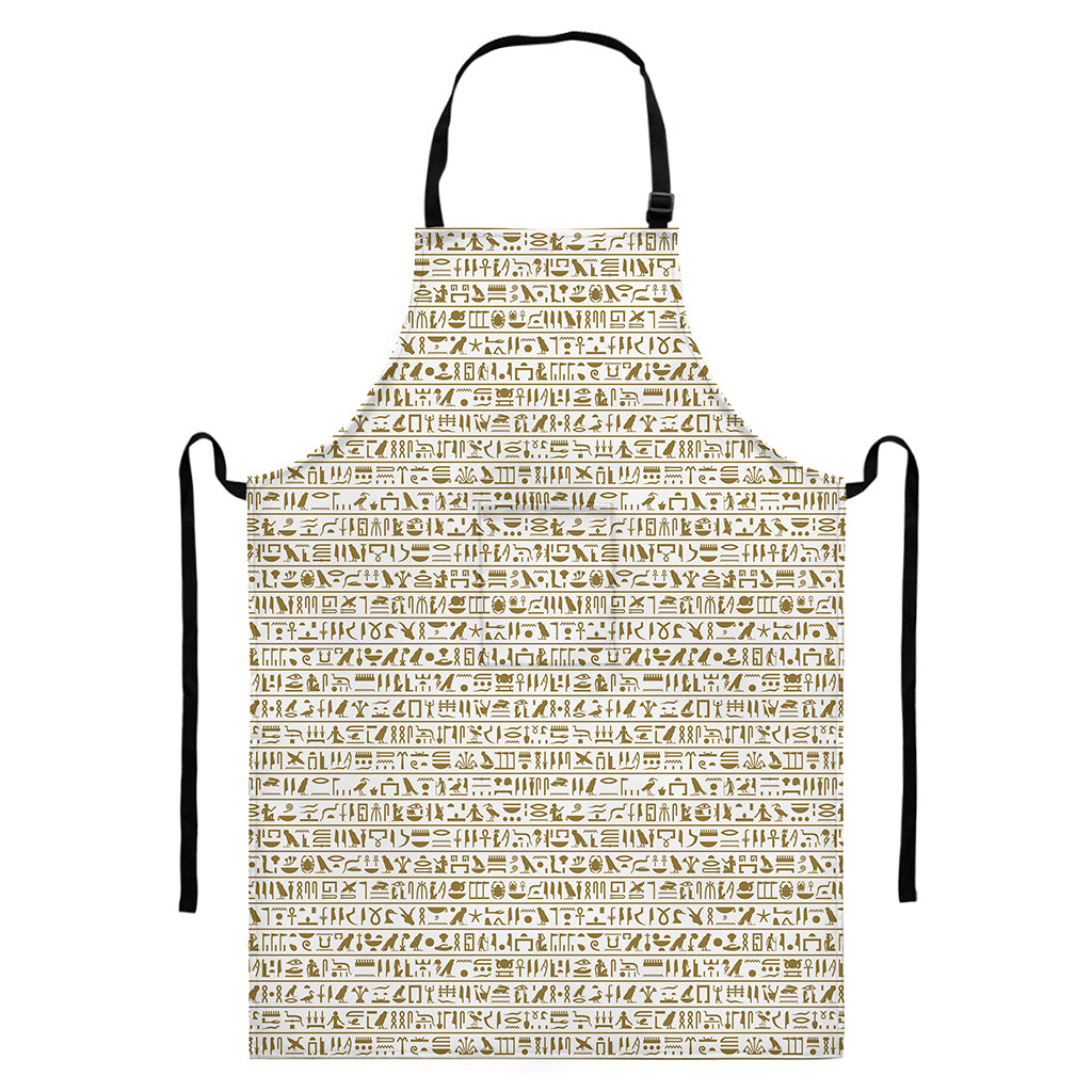 Egypt Hieroglyphs Pattern Print Bib Apron With Pocket