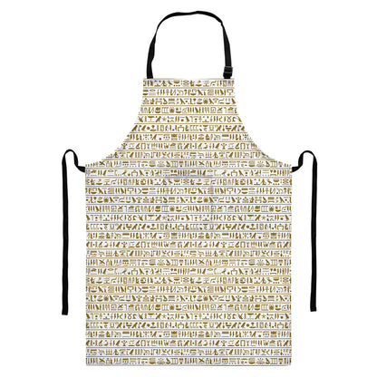 Egypt Hieroglyphs Pattern Print Bib Apron With Pocket