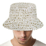 Egypt Hieroglyphs Pattern Print Bucket Hat