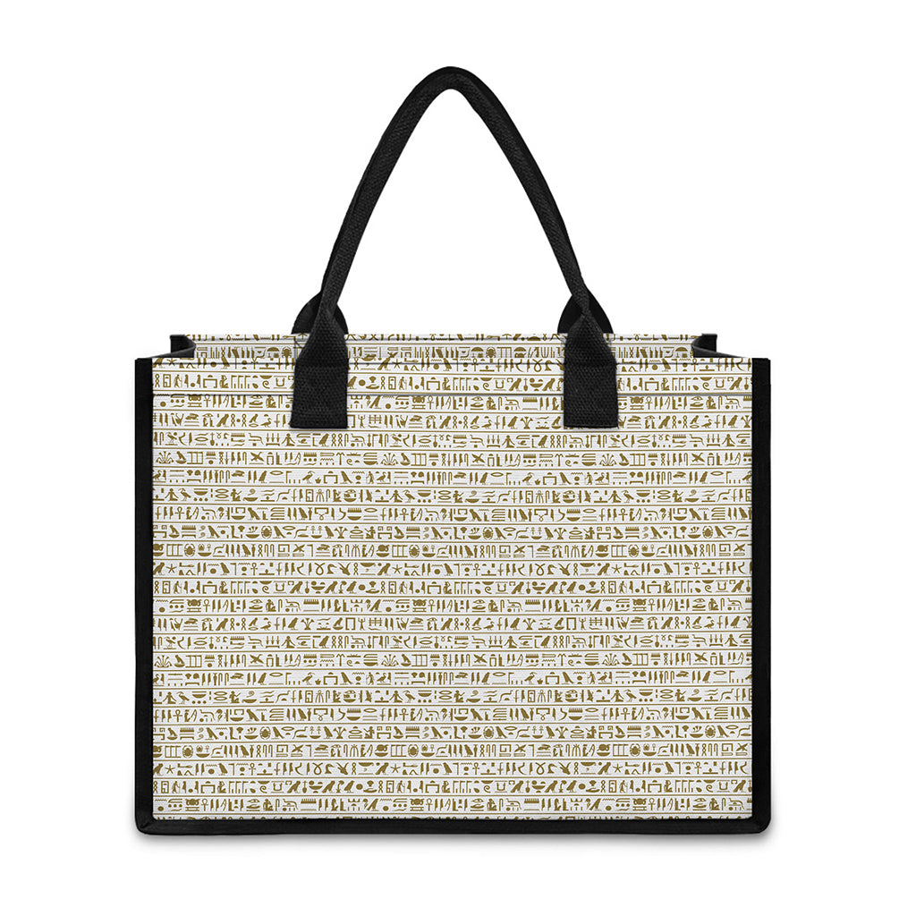 Egypt Hieroglyphs Pattern Print Canvas Tote Bag