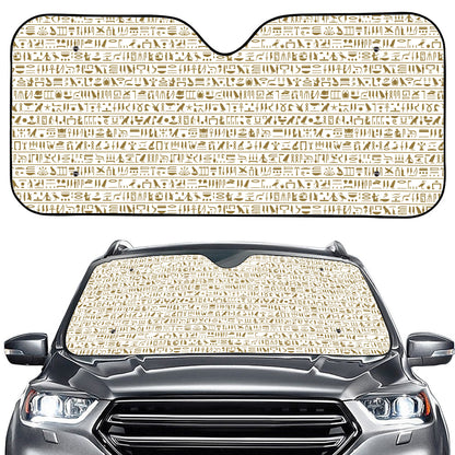Egypt Hieroglyphs Pattern Print Car Windshield Sun Shade