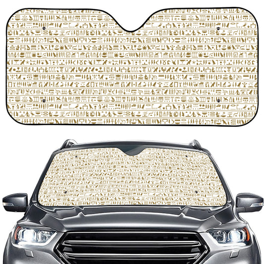 Egypt Hieroglyphs Pattern Print Car Windshield Sun Shade