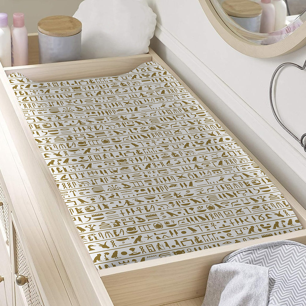 Egypt Hieroglyphs Pattern Print Changing Pad Cover
