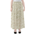 Egypt Hieroglyphs Pattern Print Chiffon Maxi Skirt