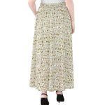 Egypt Hieroglyphs Pattern Print Chiffon Maxi Skirt