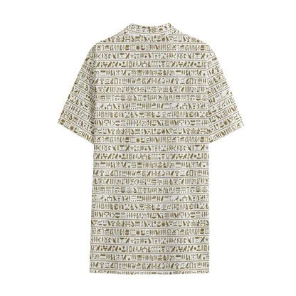 Egypt Hieroglyphs Pattern Print Cotton Hawaiian Shirt