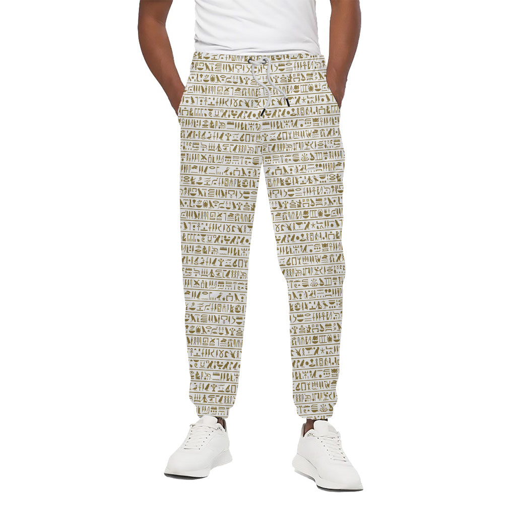 Egypt Hieroglyphs Pattern Print Cotton Pants