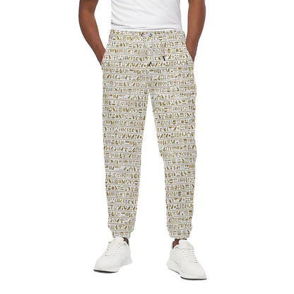 Egypt Hieroglyphs Pattern Print Cotton Pants