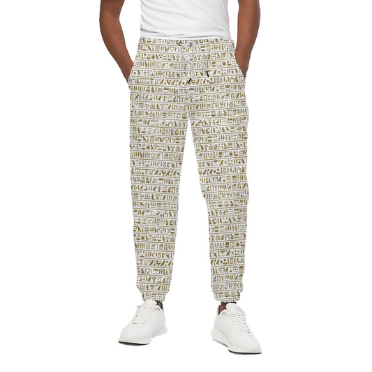 Egypt Hieroglyphs Pattern Print Cotton Pants
