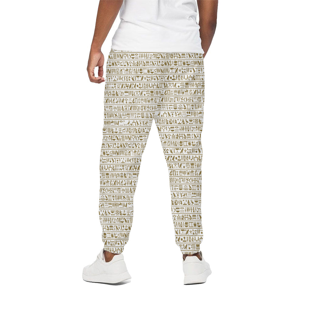 Egypt Hieroglyphs Pattern Print Cotton Pants