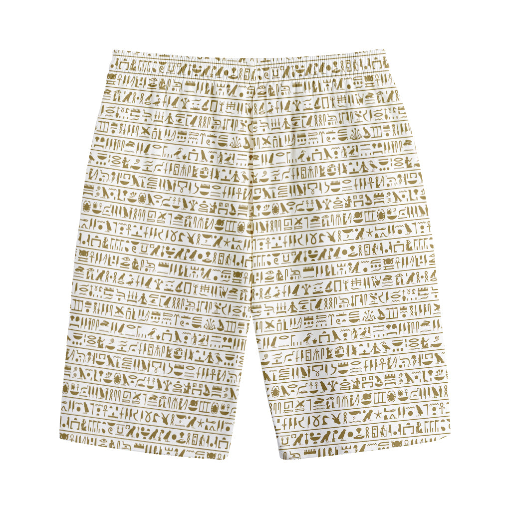 Egypt Hieroglyphs Pattern Print Cotton Shorts