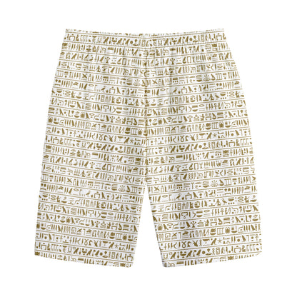 Egypt Hieroglyphs Pattern Print Cotton Shorts
