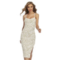 Egypt Hieroglyphs Pattern Print Cross Back Cami Dress