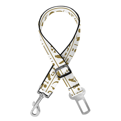 Egypt Hieroglyphs Pattern Print Dog Seat Belt