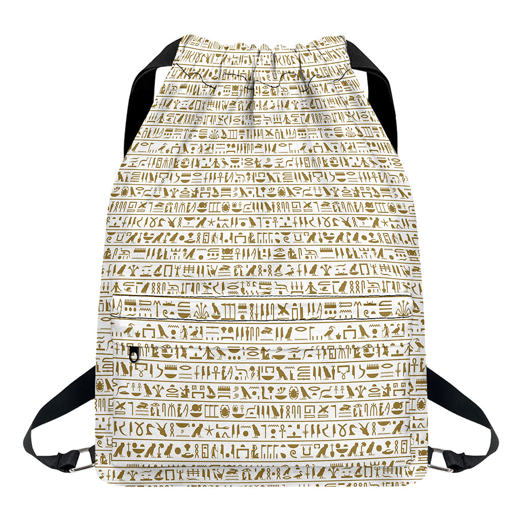 Egypt Hieroglyphs Pattern Print Drawstring Backpack