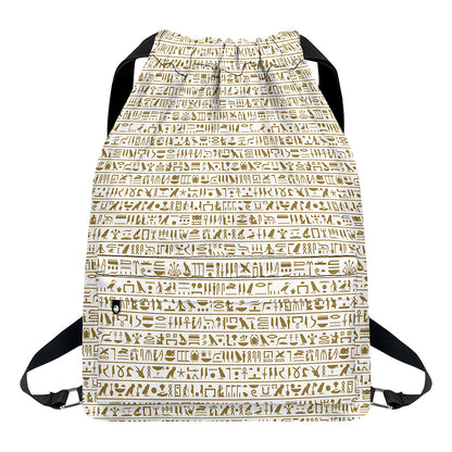 Egypt Hieroglyphs Pattern Print Drawstring Backpack