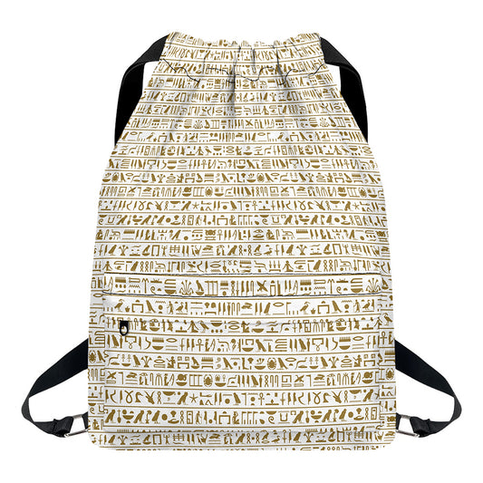 Egypt Hieroglyphs Pattern Print Drawstring Backpack