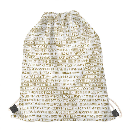 Egypt Hieroglyphs Pattern Print Drawstring Bag