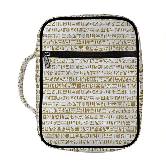 Egypt Hieroglyphs Pattern Print Front Pocket Bible Bag
