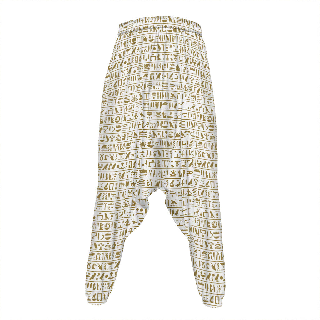 Egypt Hieroglyphs Pattern Print Hammer Pants