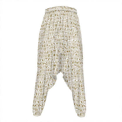 Egypt Hieroglyphs Pattern Print Hammer Pants