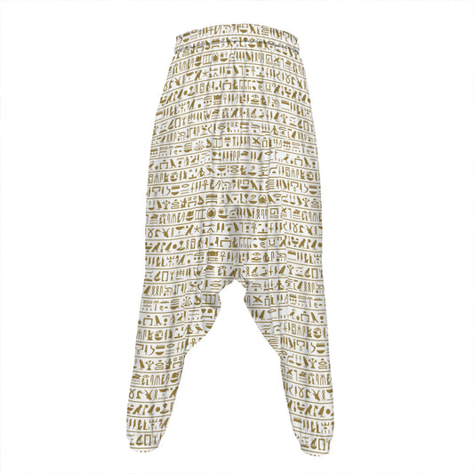 Egypt Hieroglyphs Pattern Print Hammer Pants