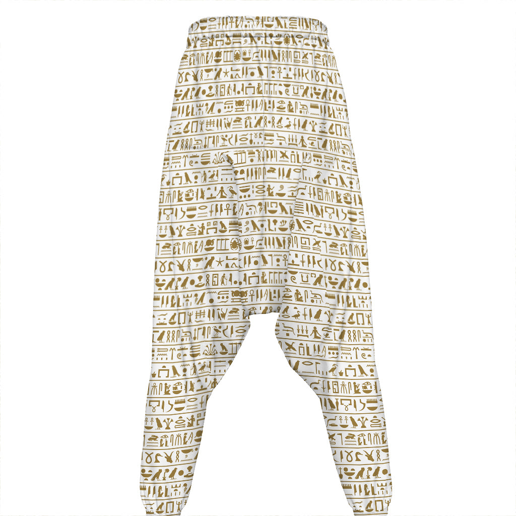 Egypt Hieroglyphs Pattern Print Hammer Pants