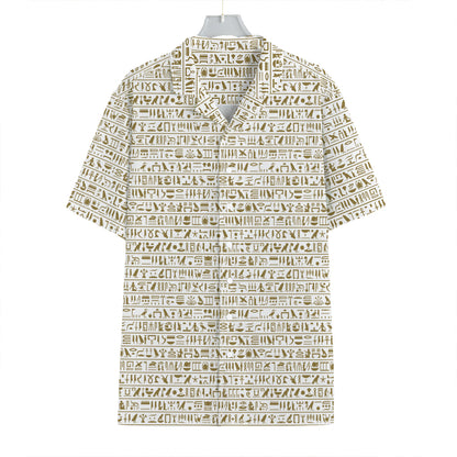 Egypt Hieroglyphs Pattern Print Hawaiian Shirt