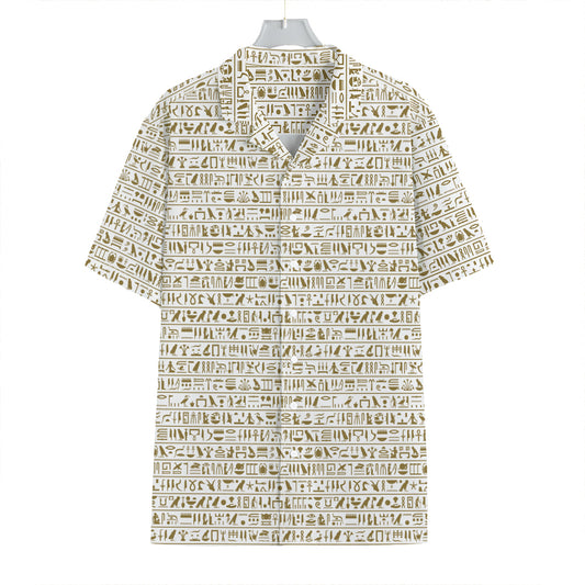 Egypt Hieroglyphs Pattern Print Hawaiian Shirt