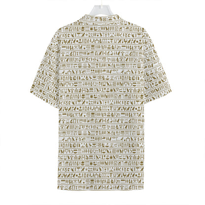 Egypt Hieroglyphs Pattern Print Hawaiian Shirt