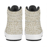 Egypt Hieroglyphs Pattern Print High Top Leather Sneakers