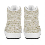 Egypt Hieroglyphs Pattern Print High Top Leather Sneakers