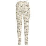 Egypt Hieroglyphs Pattern Print High-Waisted Pocket Leggings