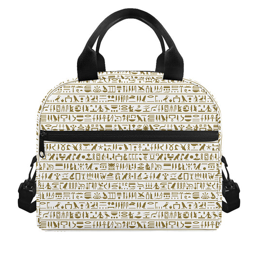 Egypt Hieroglyphs Pattern Print Insulated Lunch Bag