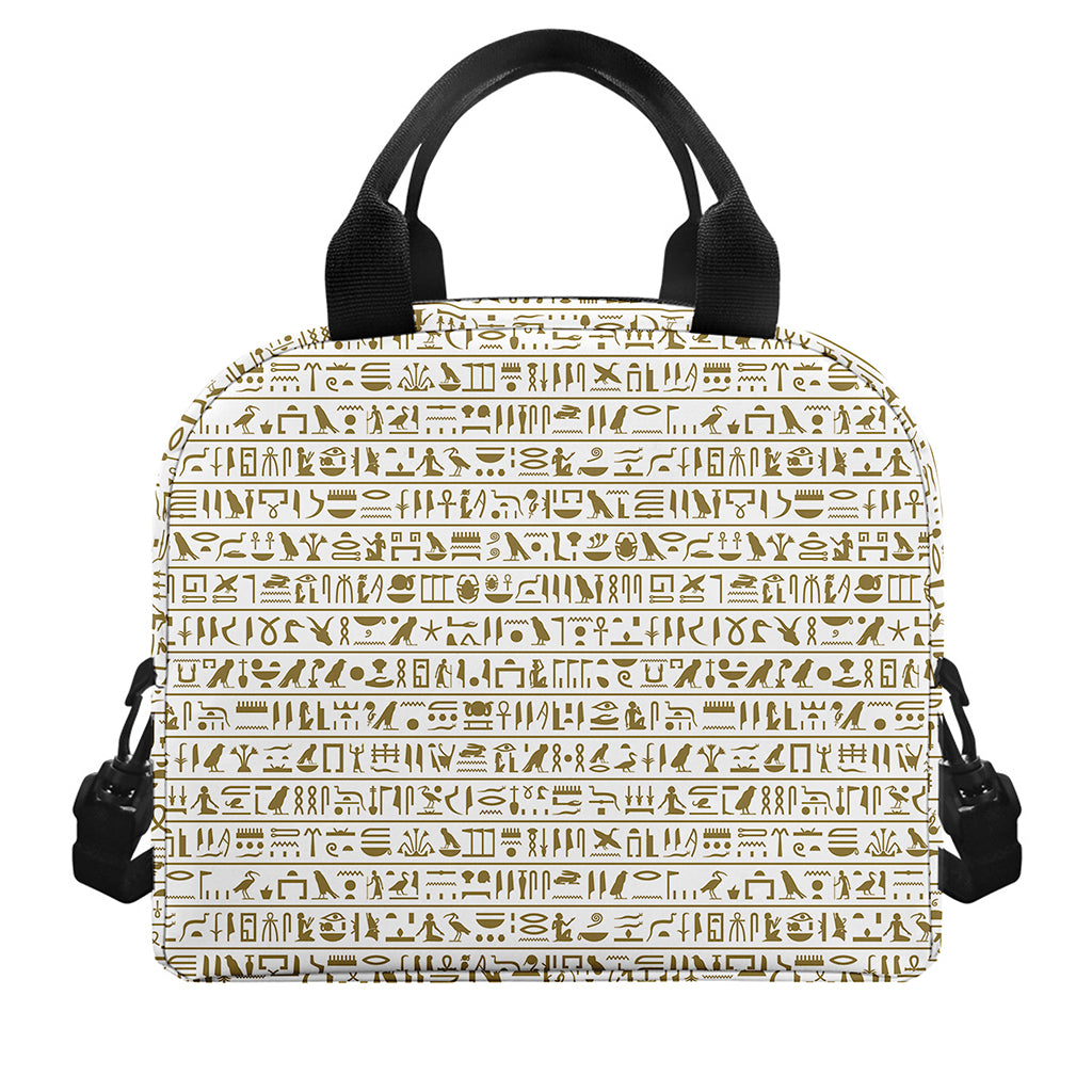 Egypt Hieroglyphs Pattern Print Insulated Lunch Bag