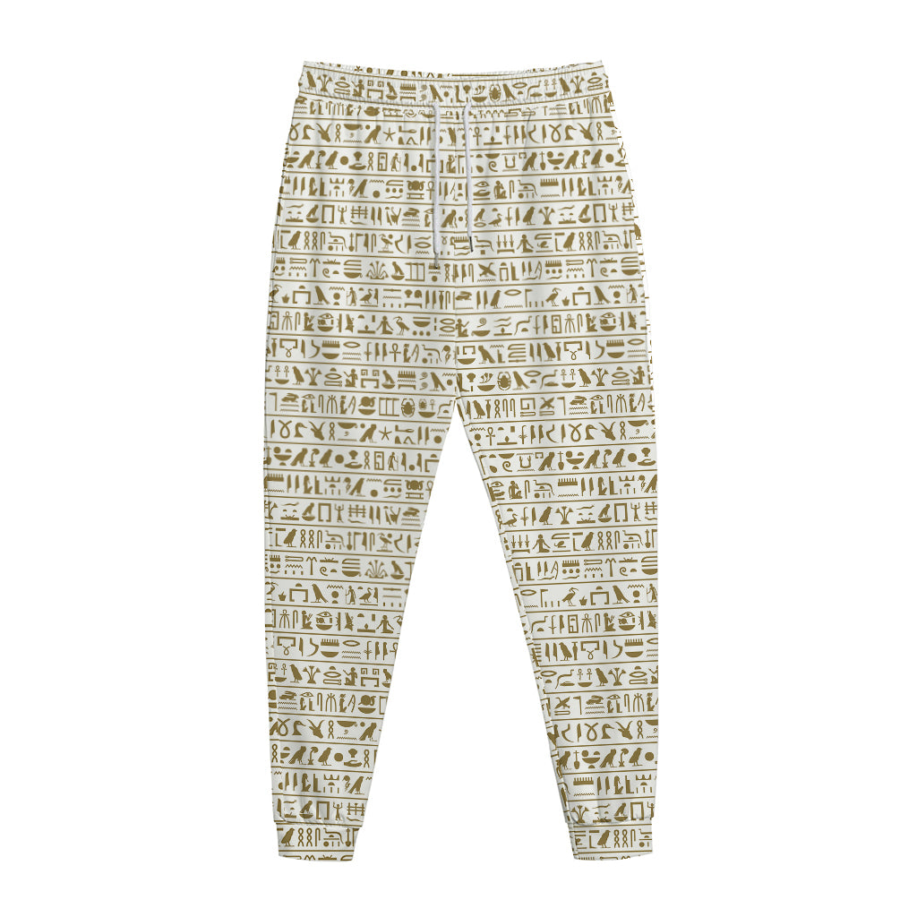 Egypt Hieroglyphs Pattern Print Jogger Pants
