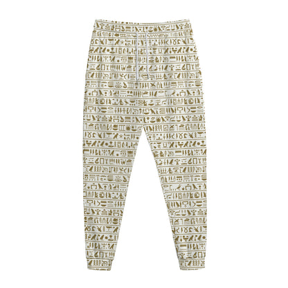 Egypt Hieroglyphs Pattern Print Jogger Pants