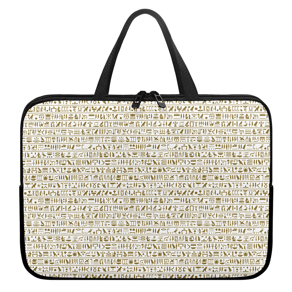 Egypt Hieroglyphs Pattern Print Laptop Sleeve With Handle