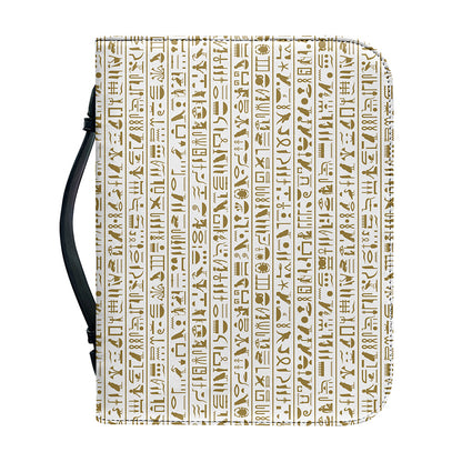 Egypt Hieroglyphs Pattern Print Leather Bible Cover