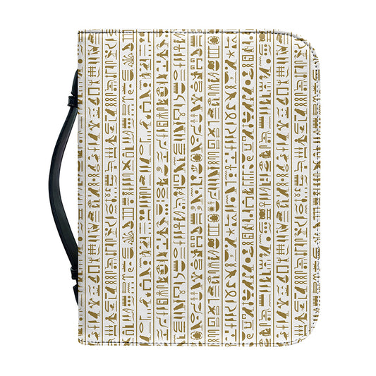 Egypt Hieroglyphs Pattern Print Leather Bible Cover