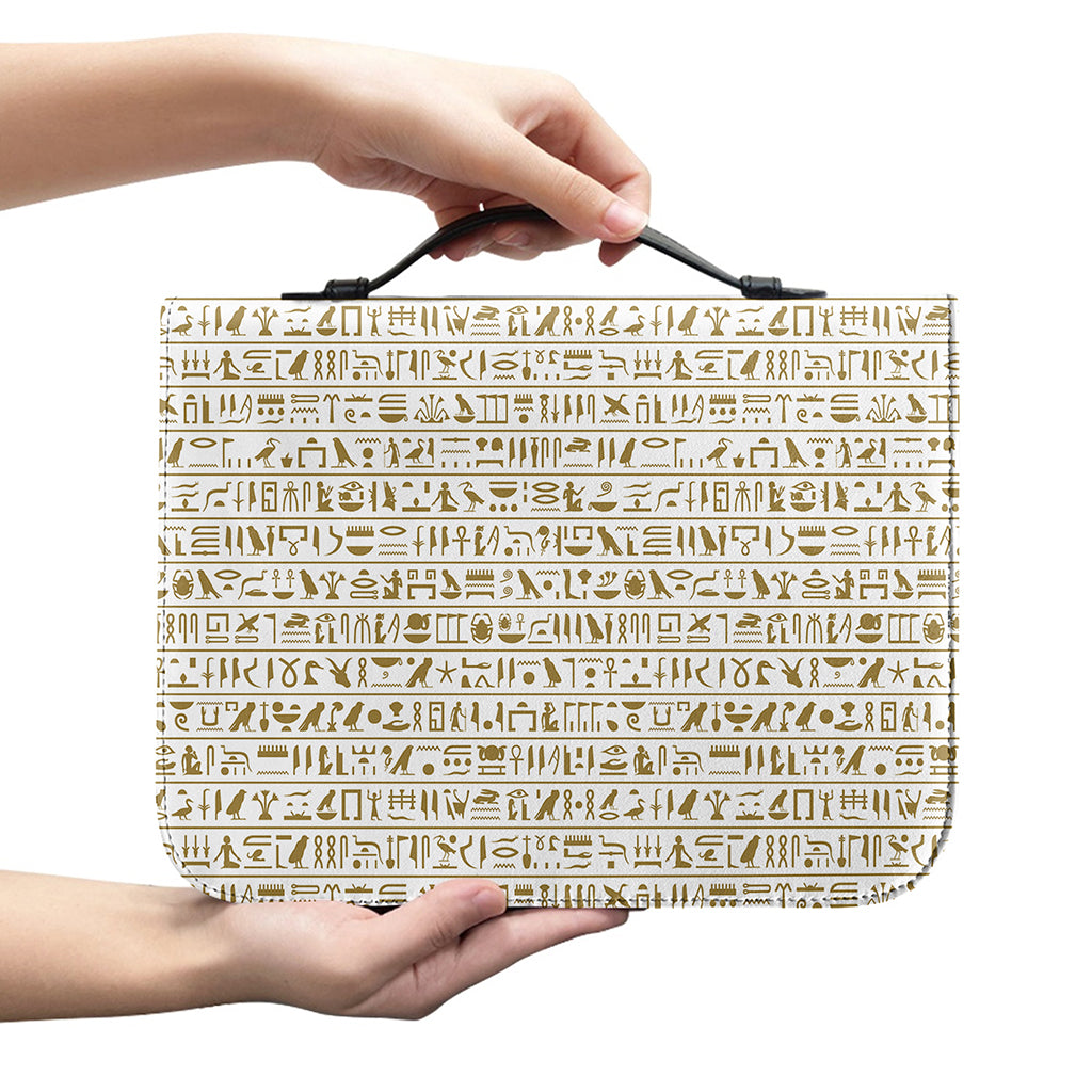 Egypt Hieroglyphs Pattern Print Leather Bible Cover