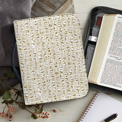 Egypt Hieroglyphs Pattern Print Leather Bible Cover