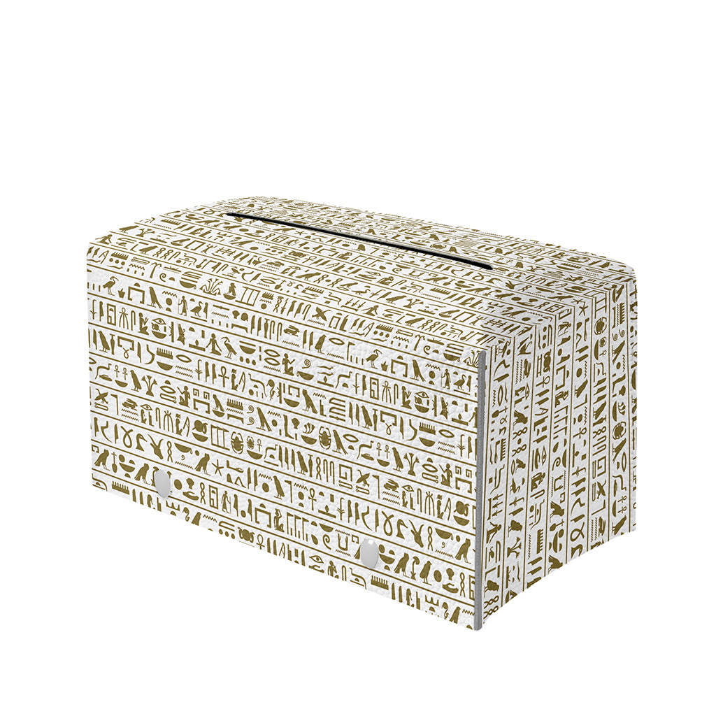 Egypt Hieroglyphs Pattern Print Leather Tissue Box Cover
